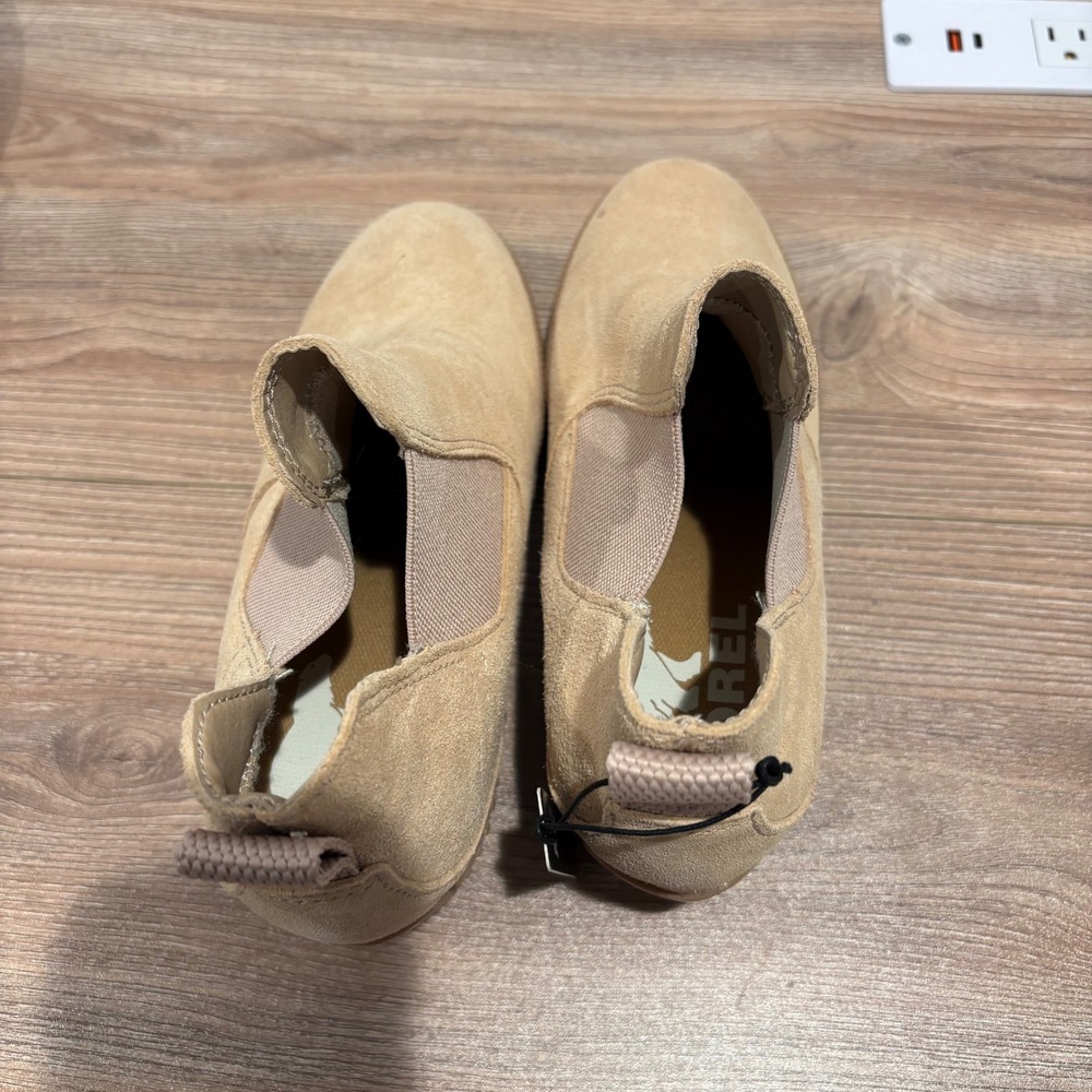 NWT Sorel Out N About III Wedge Bootie Women Tan 7.5 Waterproof Suede Chelsea - Picture 9 of 11
